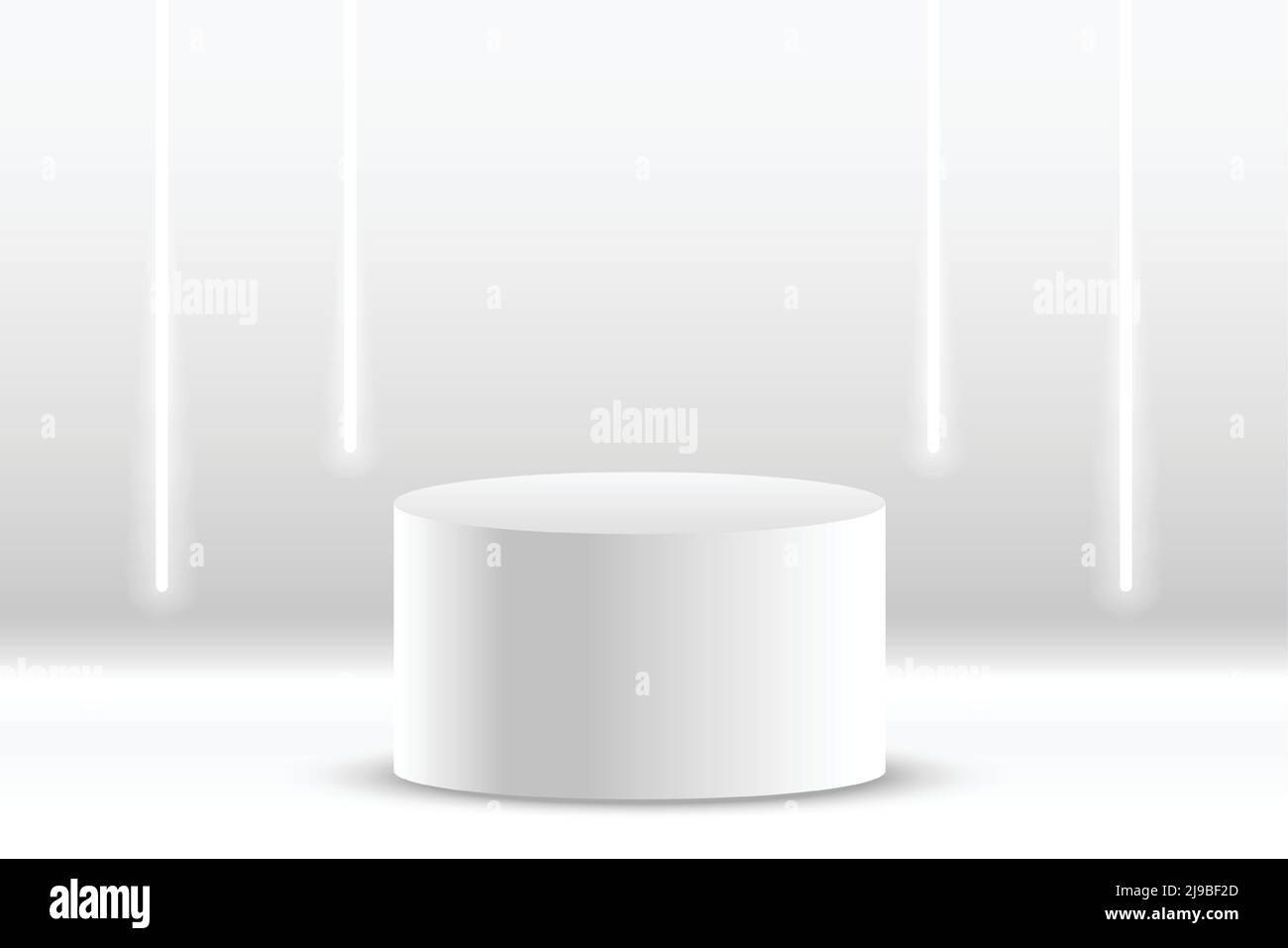 3d white podium studio background with neon lights Stock Vector Image ...