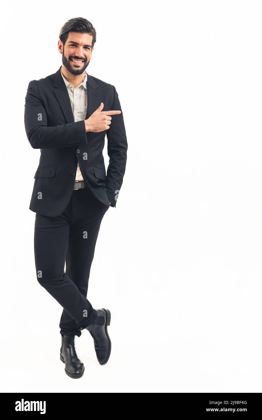 young latin businessman in black classic suit High quality photo Stock Photo
