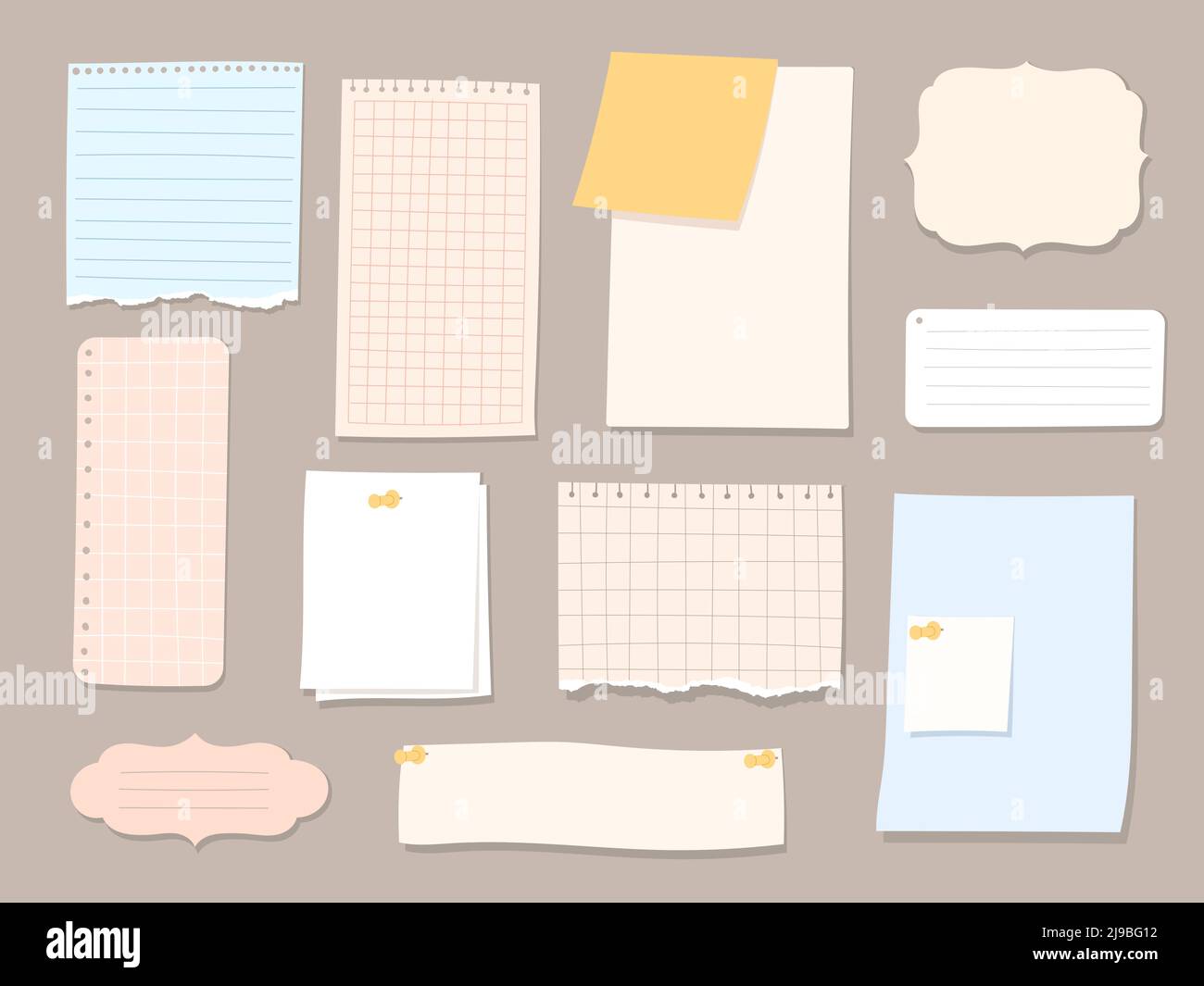 Set of different vector note papers Stock Vector Image & Art - Alamy