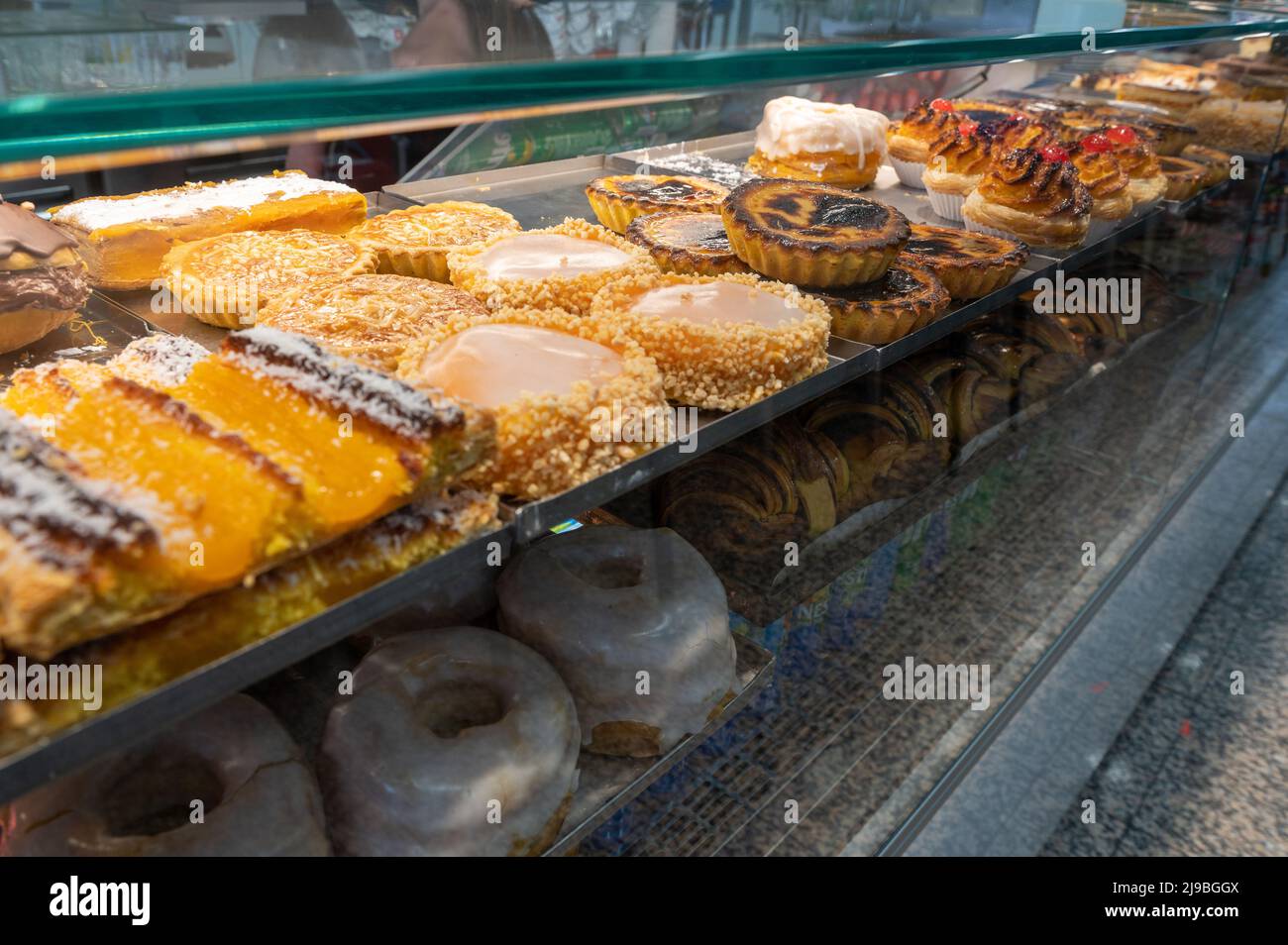 Fine pastry with typical products from Porto, Portugal. Stock Photo