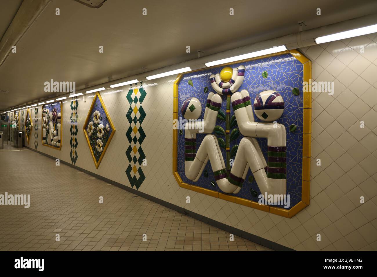 Quirky artwork in a corridor in Fridhemsplan metro station (Tunnelbana