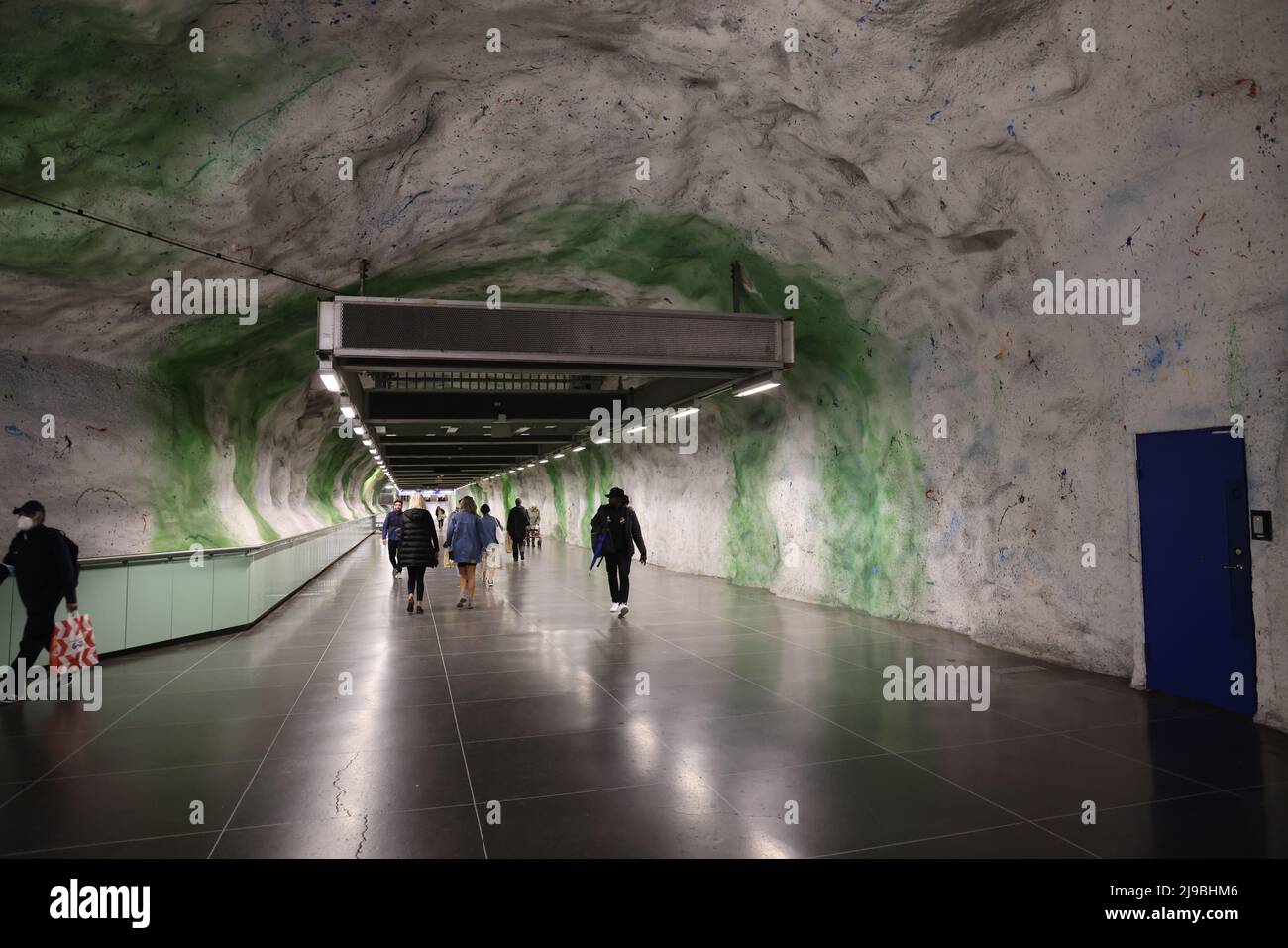 Decorated passage in a metro station (Tunnelbana) in Stockholm, Sweden Stock Photo