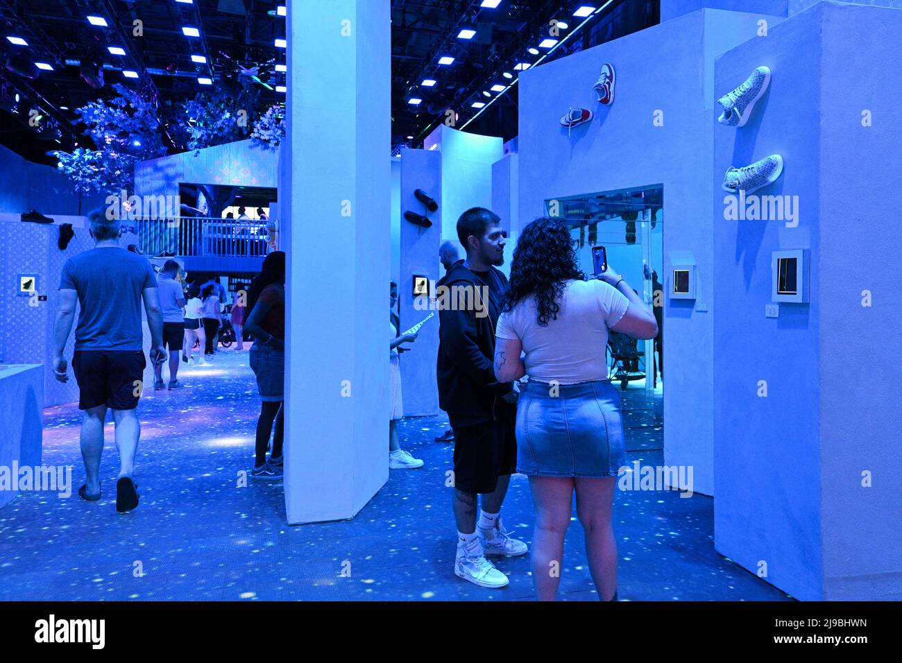 The Louis Vuitton and Nike “Air Force 1” by Virgil Abloh exhibition on  display at the Greenpoint Terminal Warehouse in Brooklyn on May 21, 2022 in  New Stock Photo - Alamy