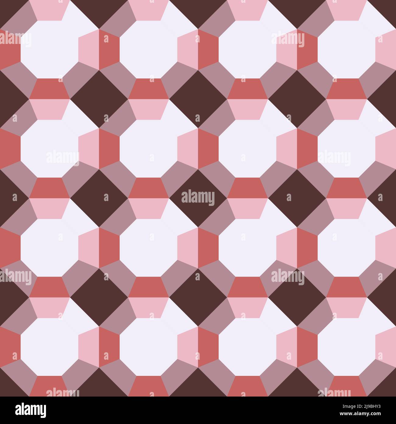 Seamless vector pattern with 3d geometrical texture on brown background ...