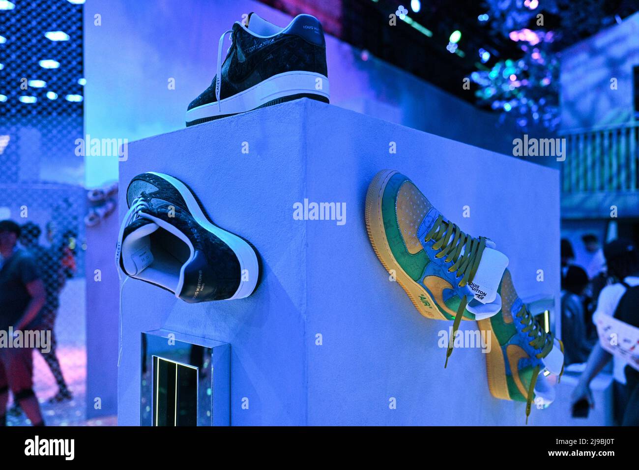 The Louis Vuitton and Nike “Air Force 1” by Virgil Abloh exhibition on  display at the Greenpoint Terminal Warehouse in Brooklyn on May 21, 2022 in  New Stock Photo - Alamy