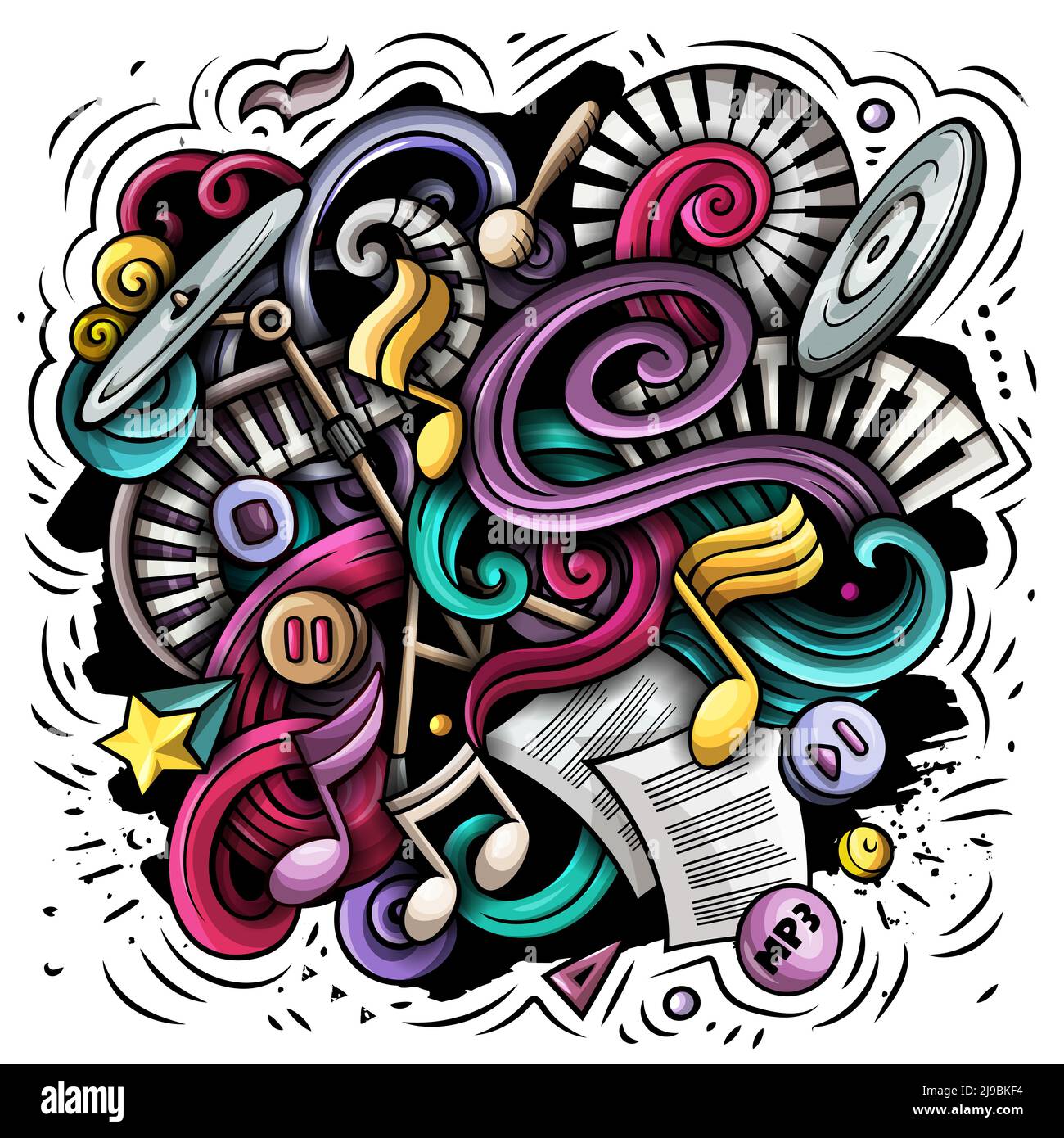 Music cartoon vector illustration Stock Vector Image & Art Alamy