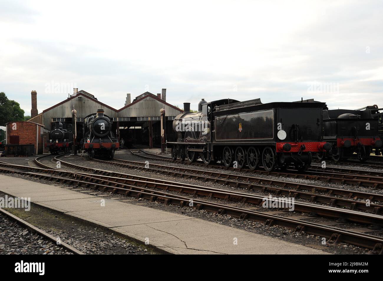 '1466', '5322' and '30120' (running as '30289') on shed at Didcot. Stock Photo