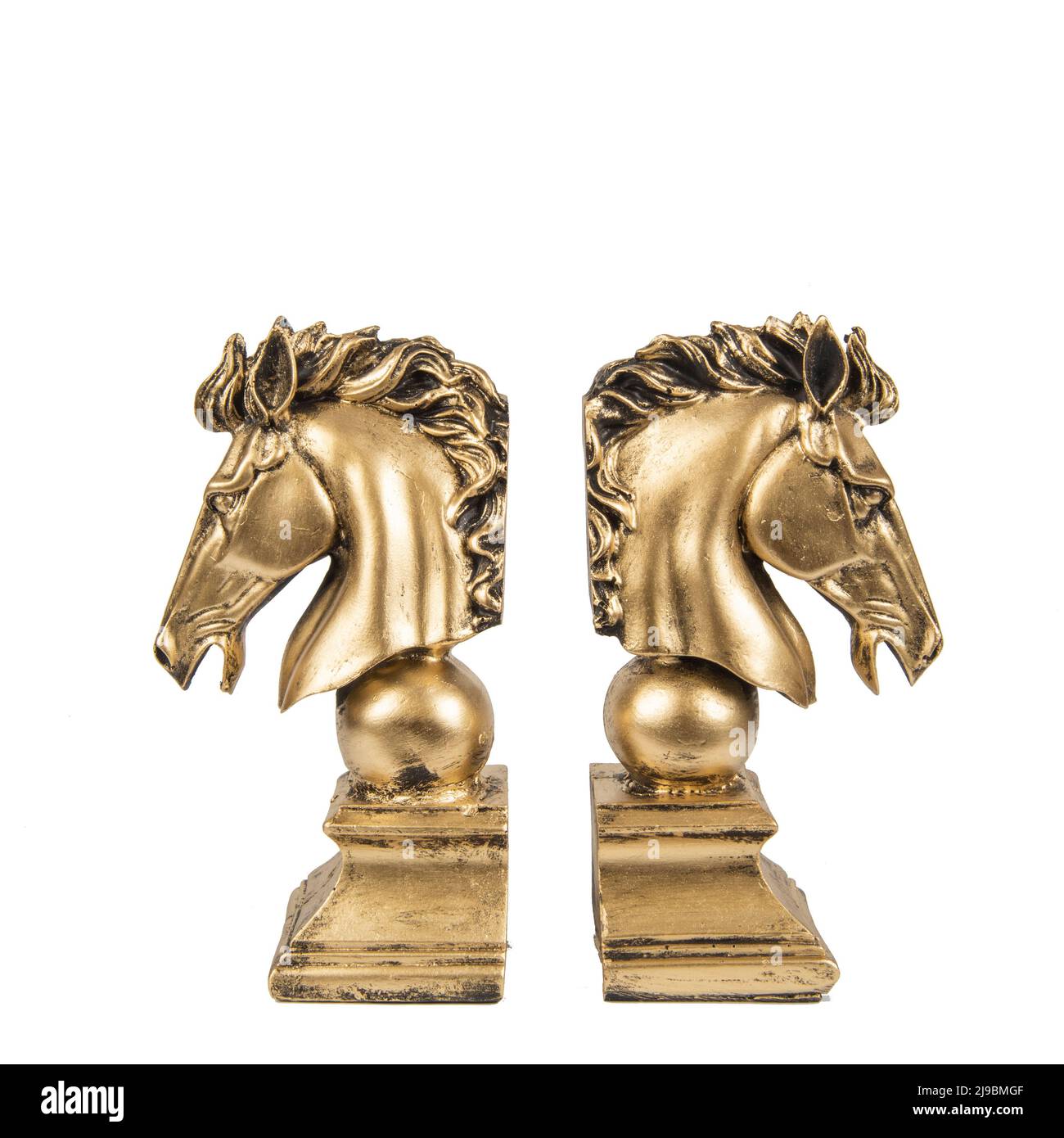 horse figure stone book holders isolated on white Stock Photo Alamy