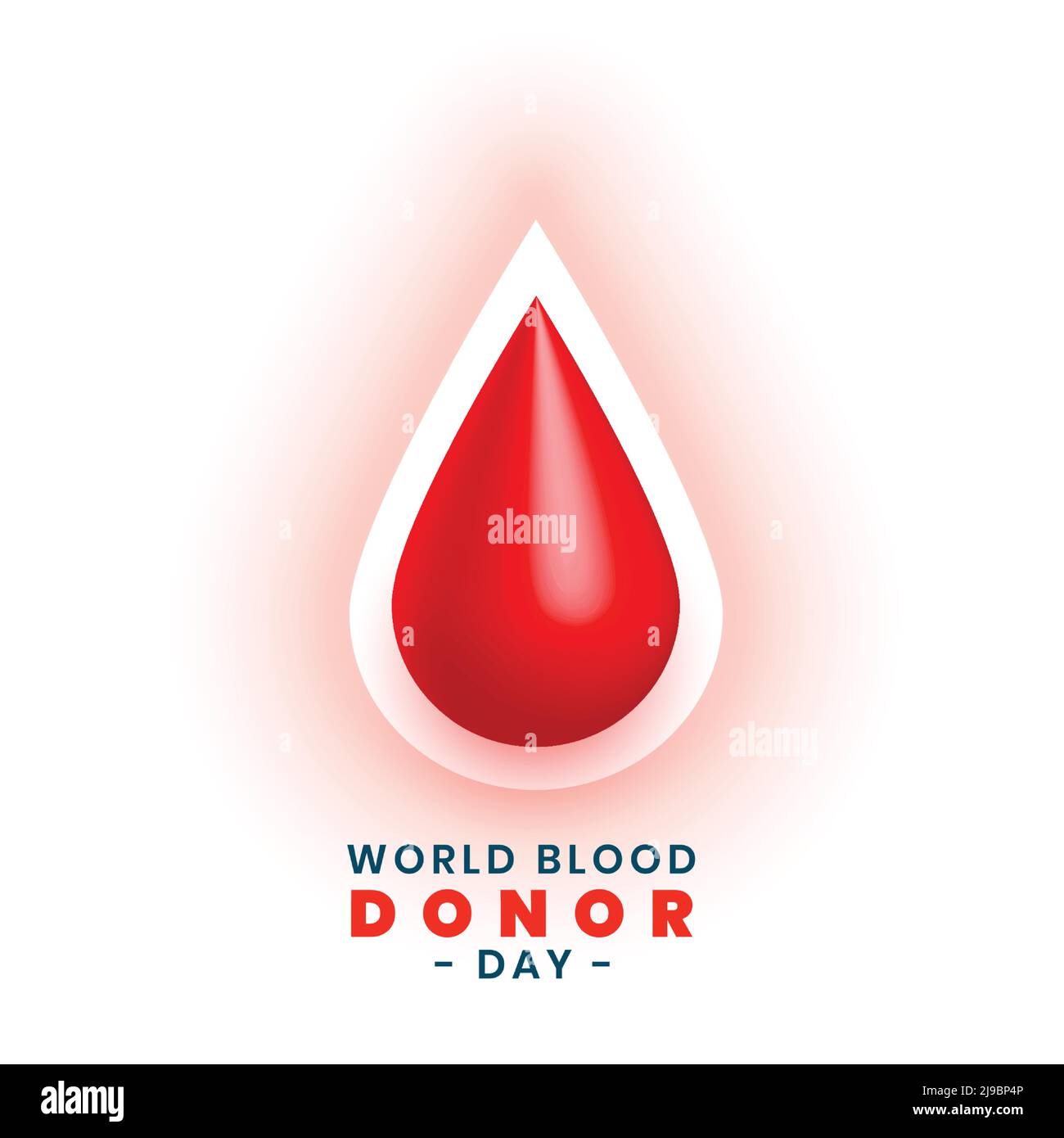realistic drop of blood for world blood donor day concept Stock Vector