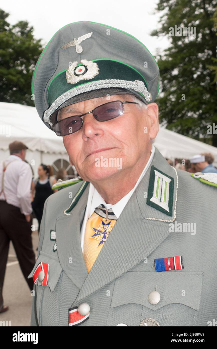 Haworth, West Yorkshire, UK. 22nd May, 2022. A man dressed in Austrian Army uniform at Haworth 1940s weekend. Haworth 1940s weekend is an annual event celebrating the 1940s. Credit: Paul Thompson/Alamy Live News Stock Photo