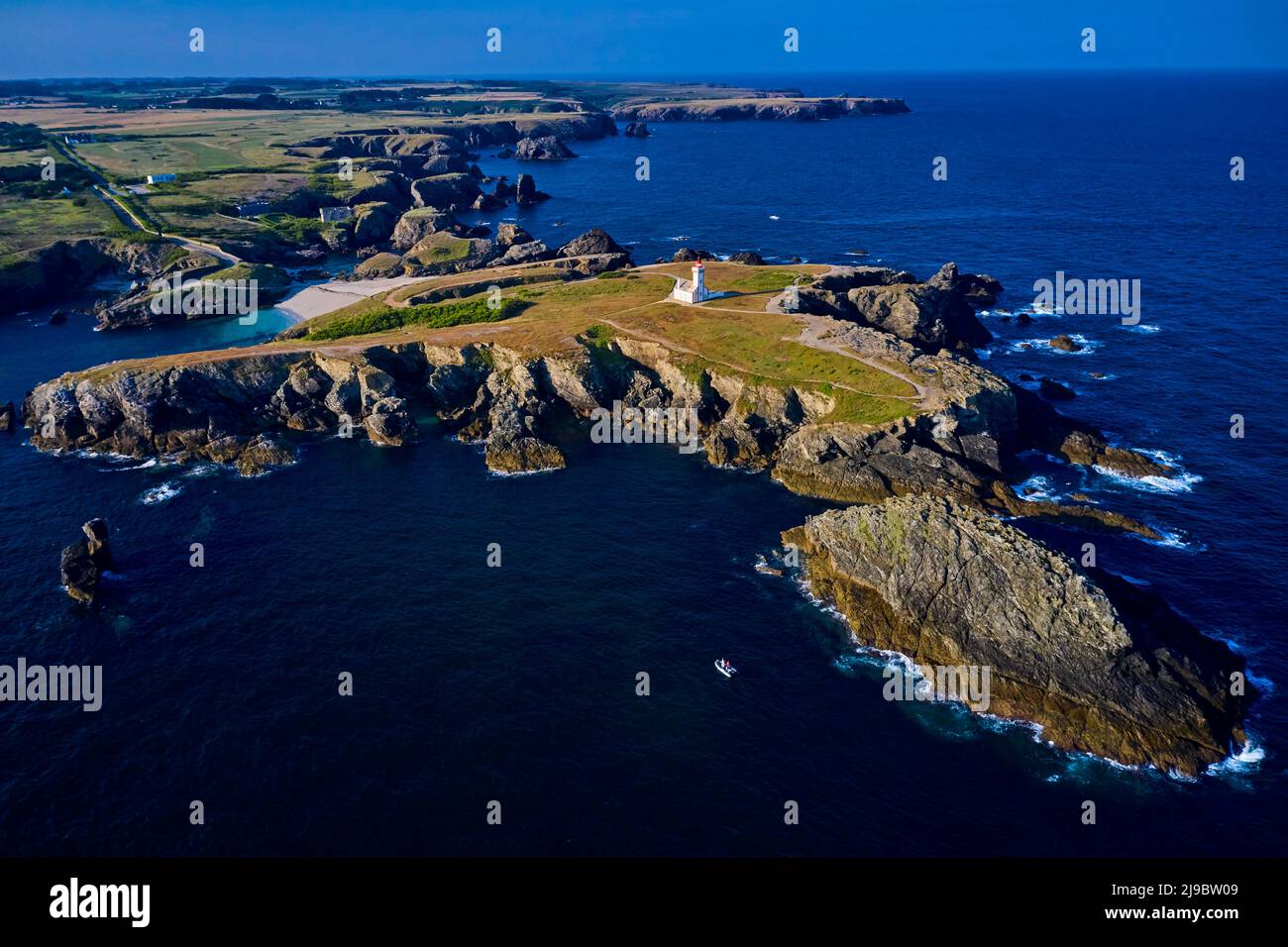 France, Morbihan, Belle-Ile-en-mer, Sauzon, Pointe des Poulains, The flagship house of Pointe des Poulains Stock Photo