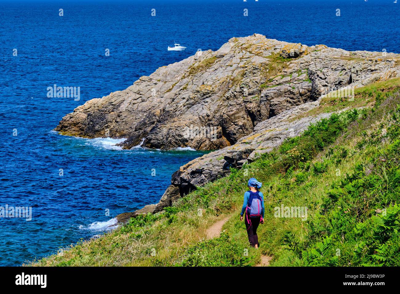 France, Morbihan, Belle-Ile-en-mer, north coast says the soft coast ...