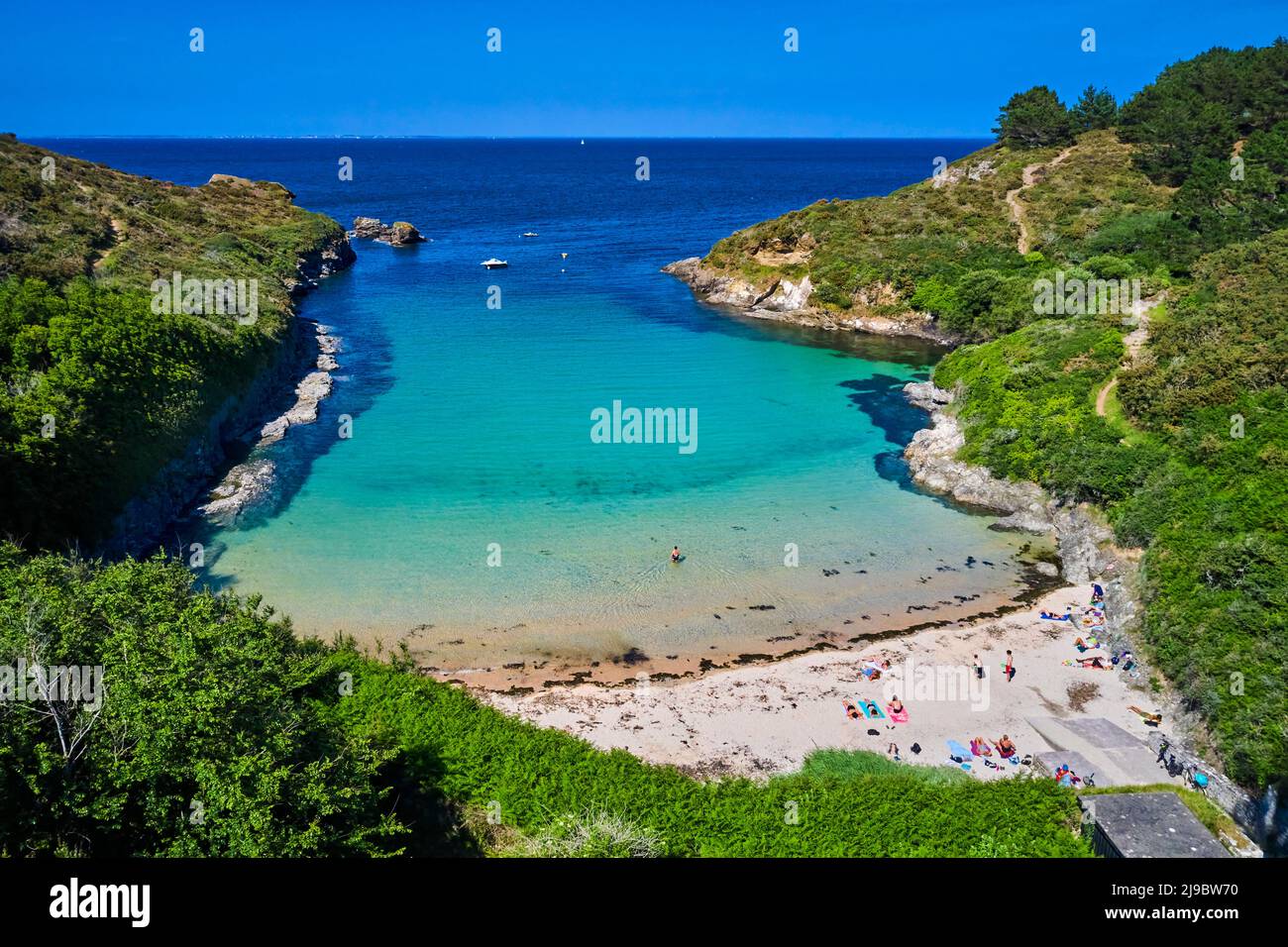 France, Morbihan, Belle-Ile-en-mer, north coast says the soft coast ...