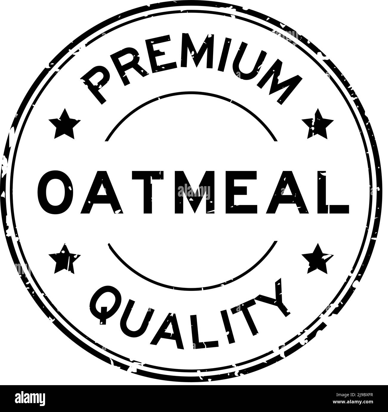 Grunge black premium quality oatmeal word round rubber seal stamp on white background Stock