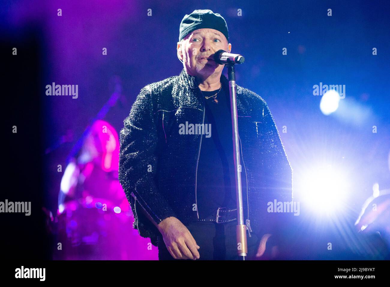 Vasco Rossi performed last 20.5.22 at Trentino music arena in Trento (Italy) for 120.000 people. the first date of tour 2022 after 3 years Stock Photo