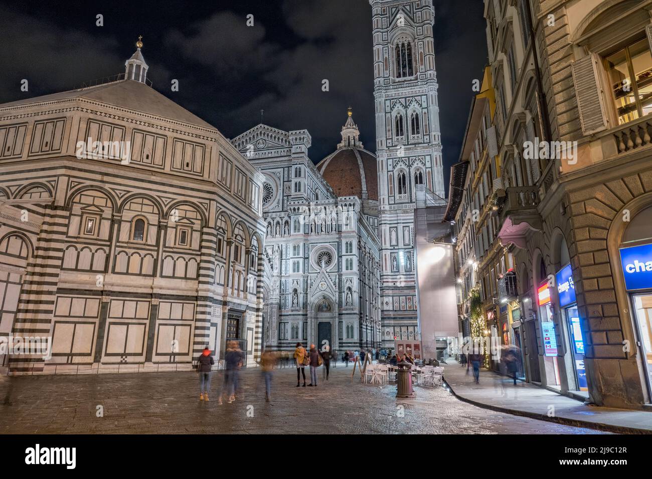 Duomo Santa Maria Del Fiore in Florence Italy closeup street view. Stock Photo