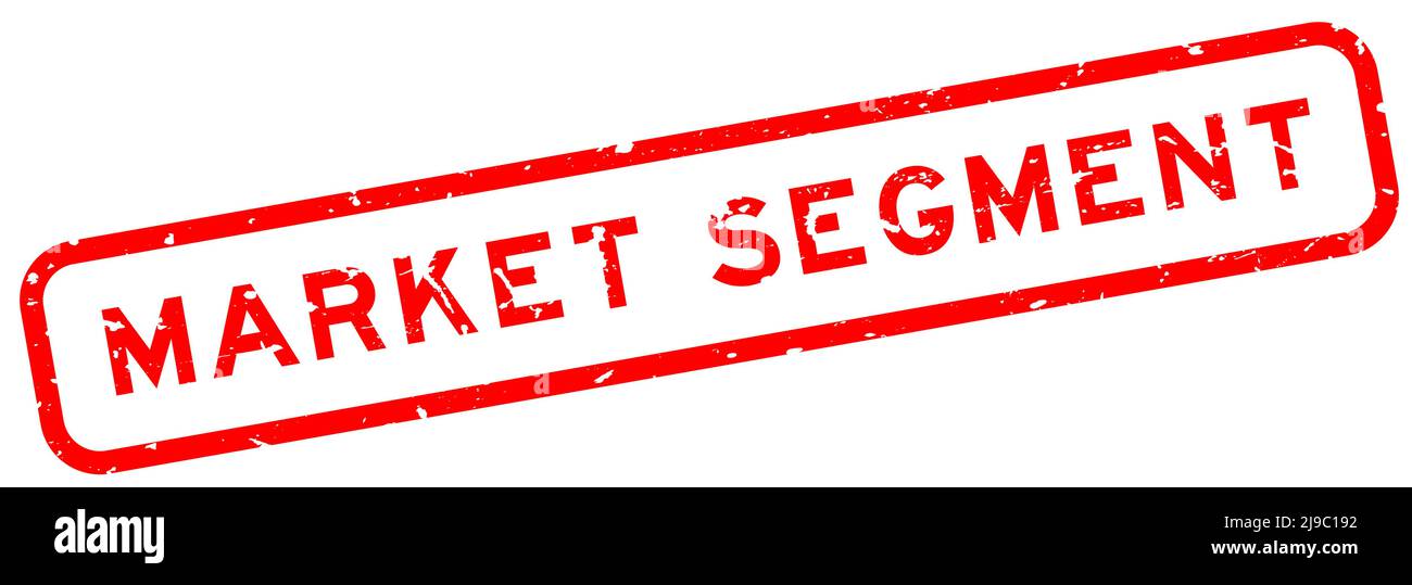 Grunge red market segment word square rubber seal stamp on white background Stock Vector