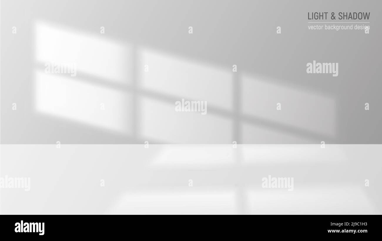 Window light and shadow realistic grey decorative background vector