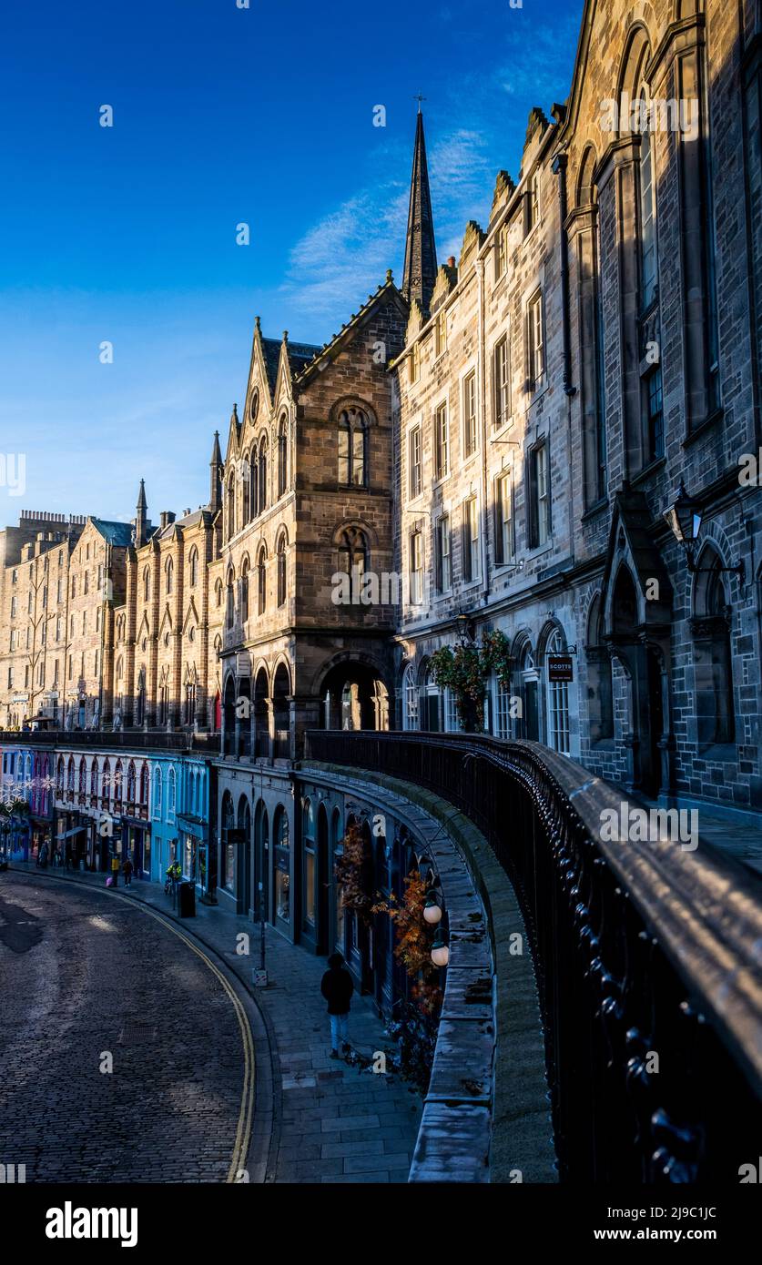 The famous Victoria street in Edinburgh. Stock Photo