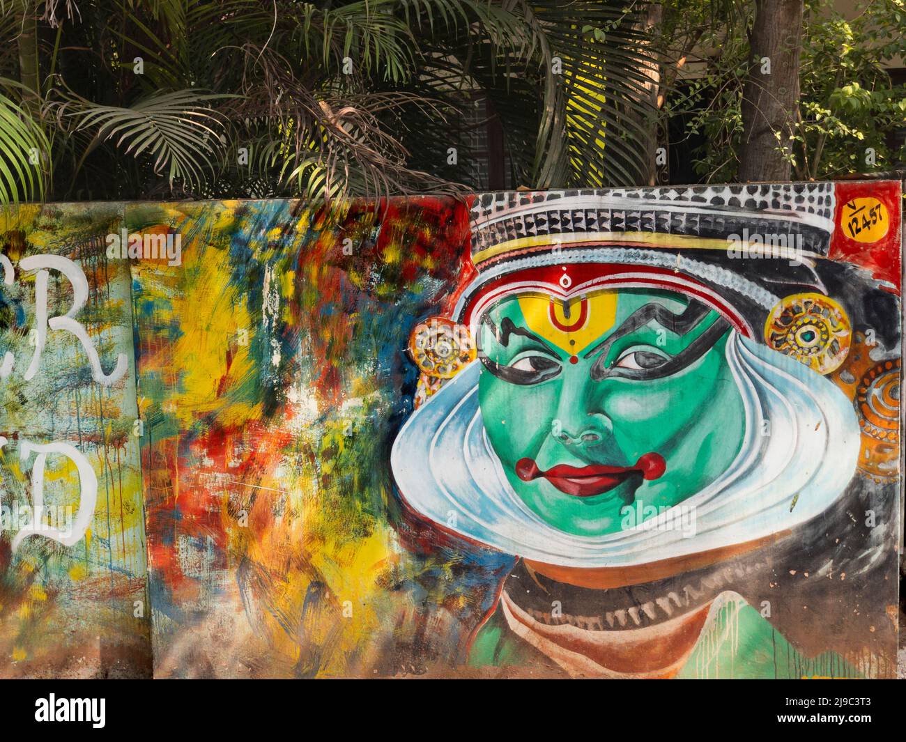 Indian religious artwork in Varkala. Stock Photo
