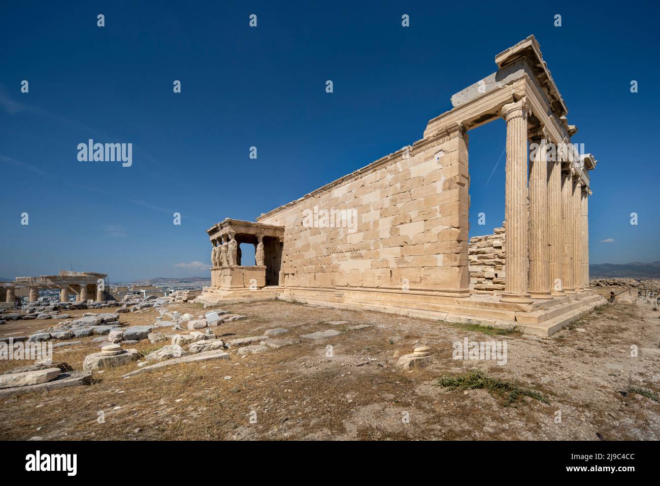 The Erechtheion on the Acropolis. Stock Photo
