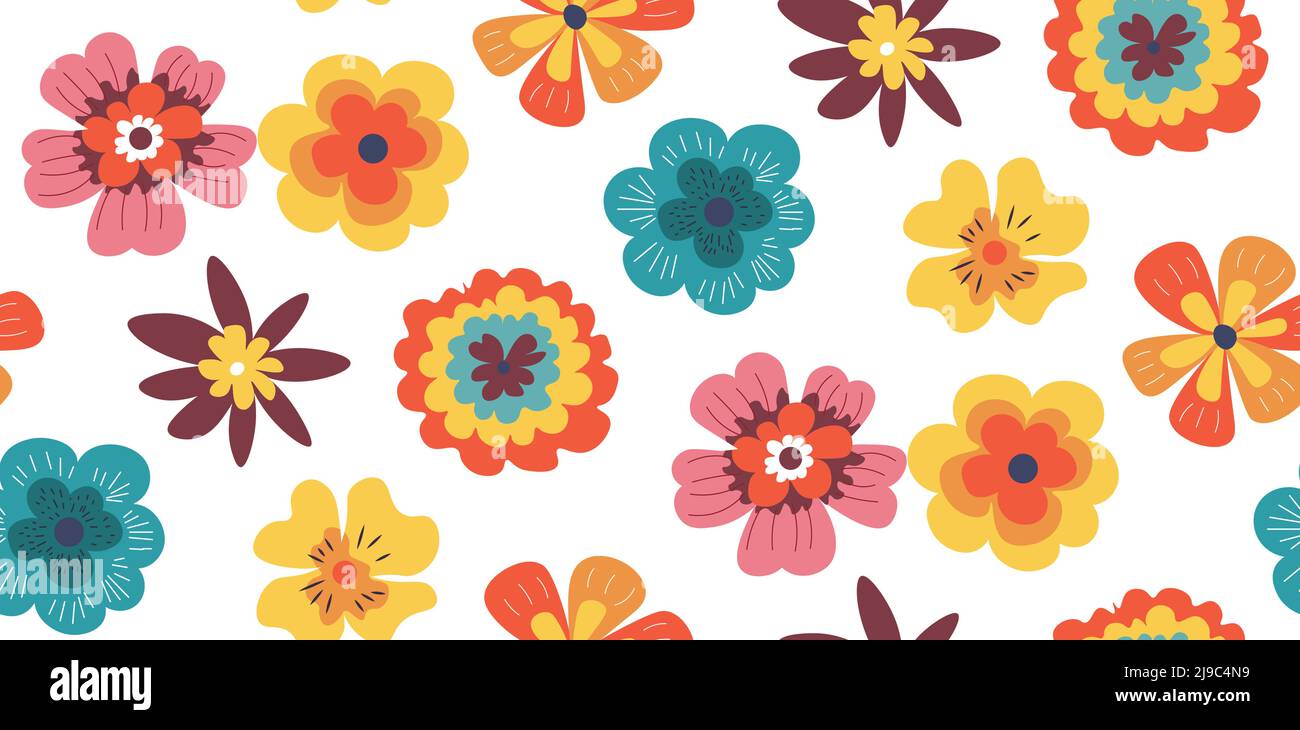 Flowers in blossom, floral diversity patterns Stock Vector Image & Art ...