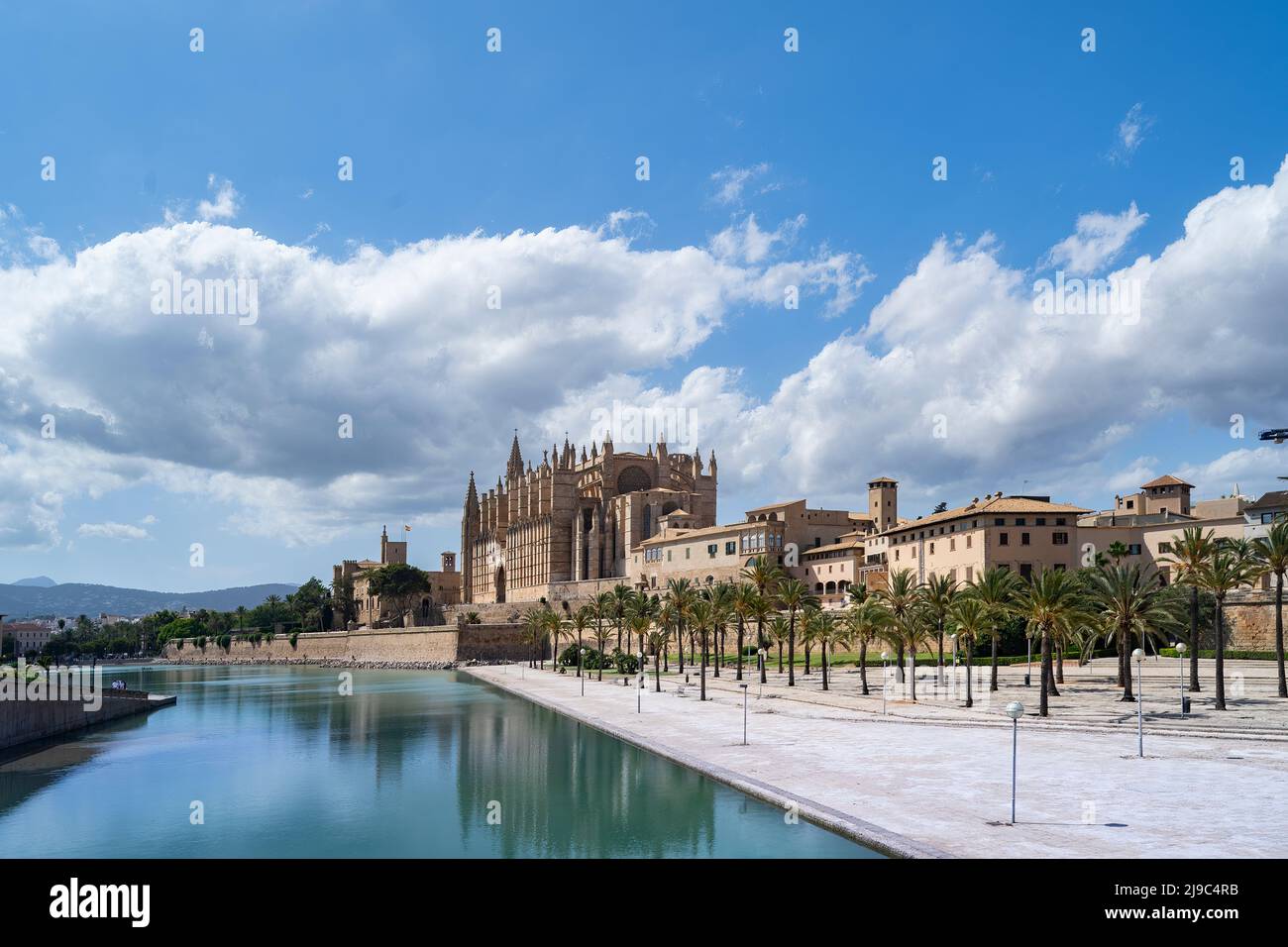 The gothic Cathedral La Seu at Palma de Mallorca islands, Spain Stock Photo
