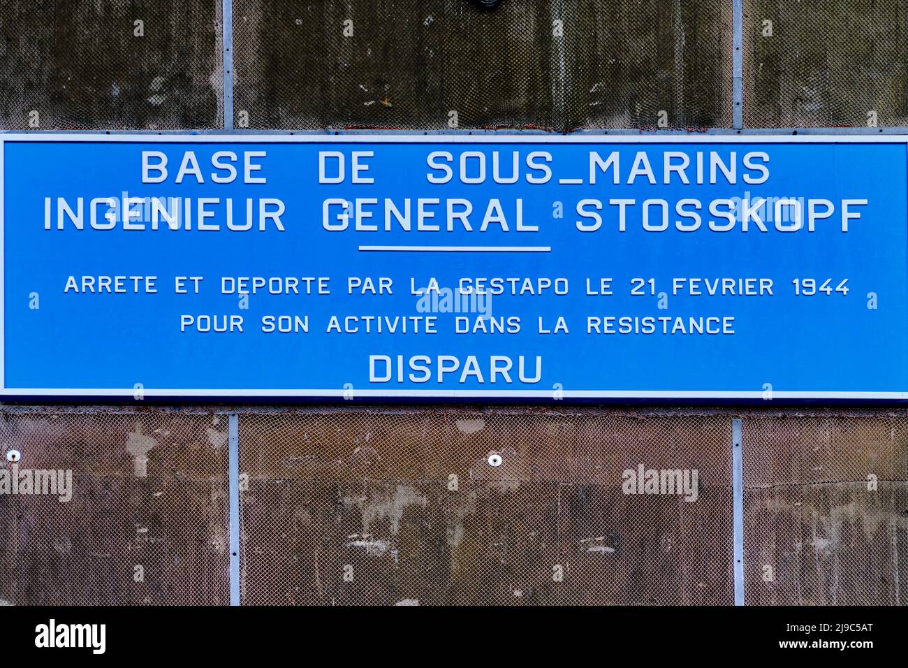France, Morbihan, the harbor of Lorient, Lorient, Lorient La Base, Keroman, former submarine base built by the Germans during World War II Stock Photo