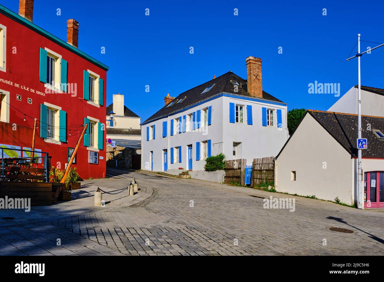 France, Morbihan, island of Groix, Port Tudy Stock Photo