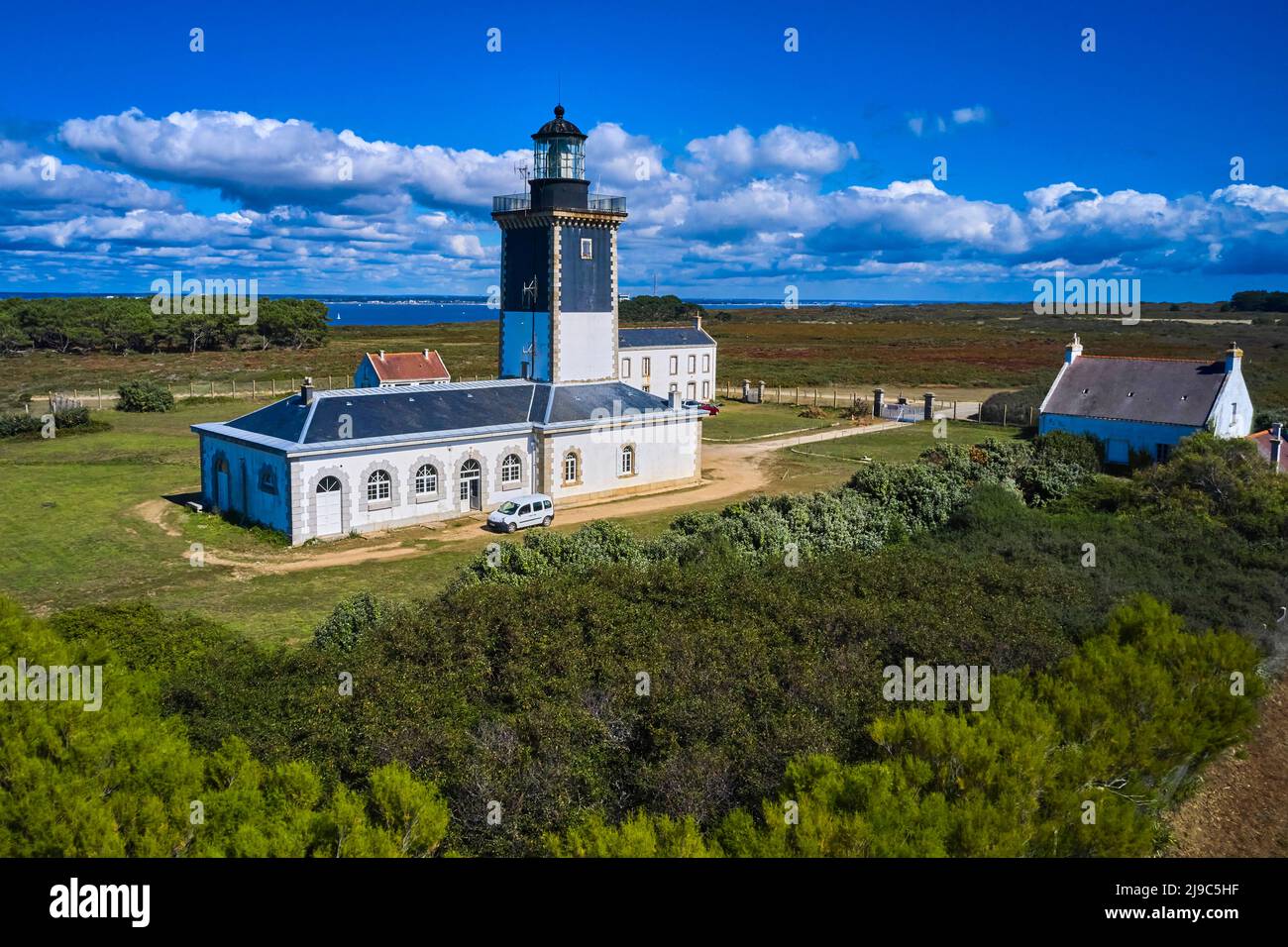 France, Morbihan, island of Groix, Pen Men lighthouse Stock Photo Alamy