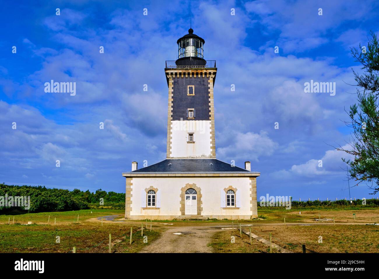France, Morbihan, island of Groix, Pen Men lighthouse Stock Photo