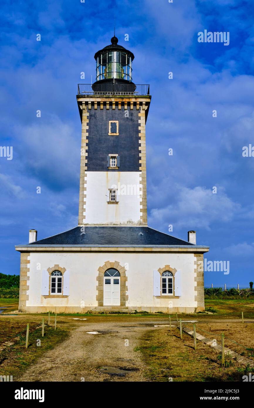 France, Morbihan, island of Groix, Pen Men lighthouse Stock Photo Alamy