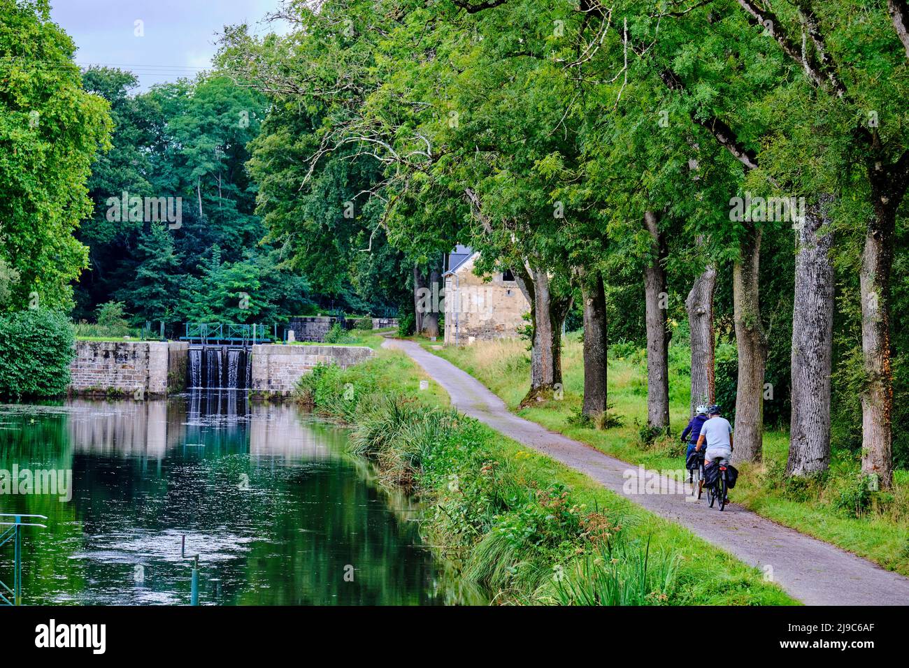 France, Morbihan, the NantesBrest canal, the locks between Rohan and