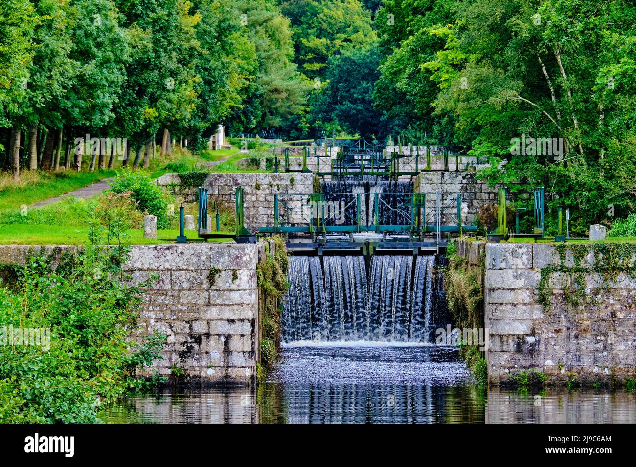 France, Morbihan, the NantesBrest canal, the locks between Rohan and