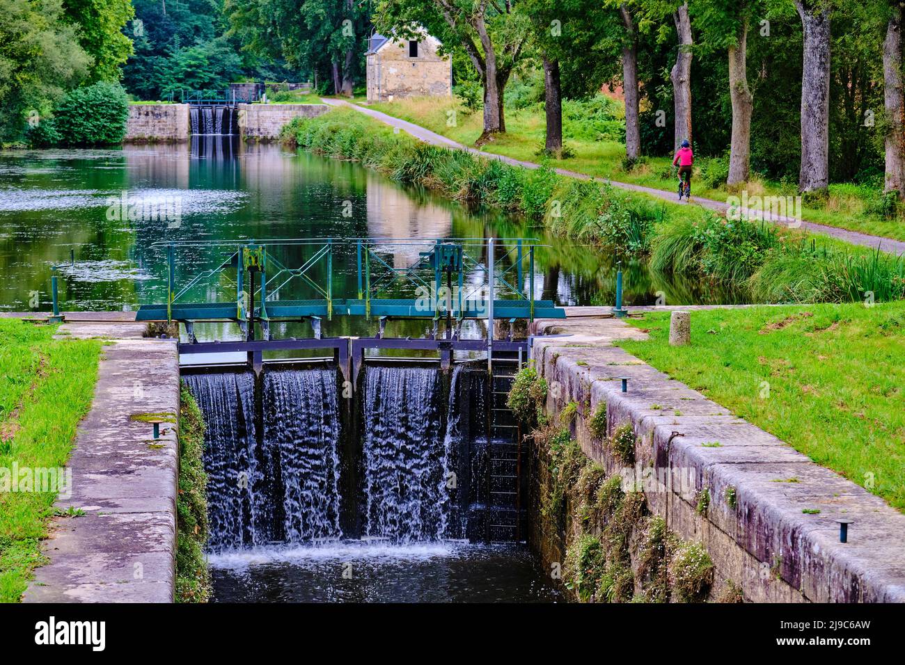 France, Morbihan, the NantesBrest canal, the locks between Rohan and