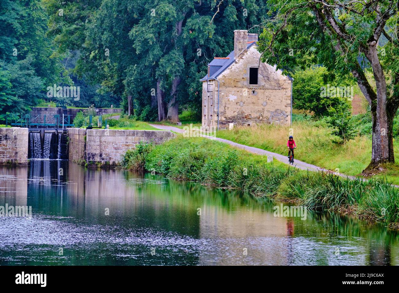 France, Morbihan, the NantesBrest canal, the locks between Rohan and