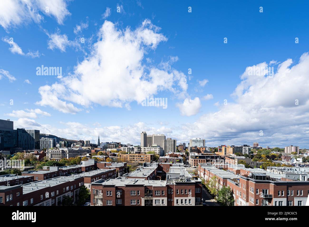 The Montreal skyline at sunset Stock Photo