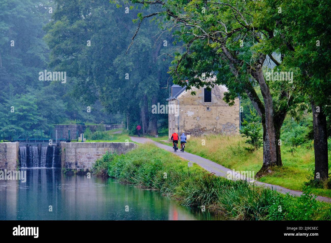 France, Morbihan, the NantesBrest canal, the locks between Rohan and