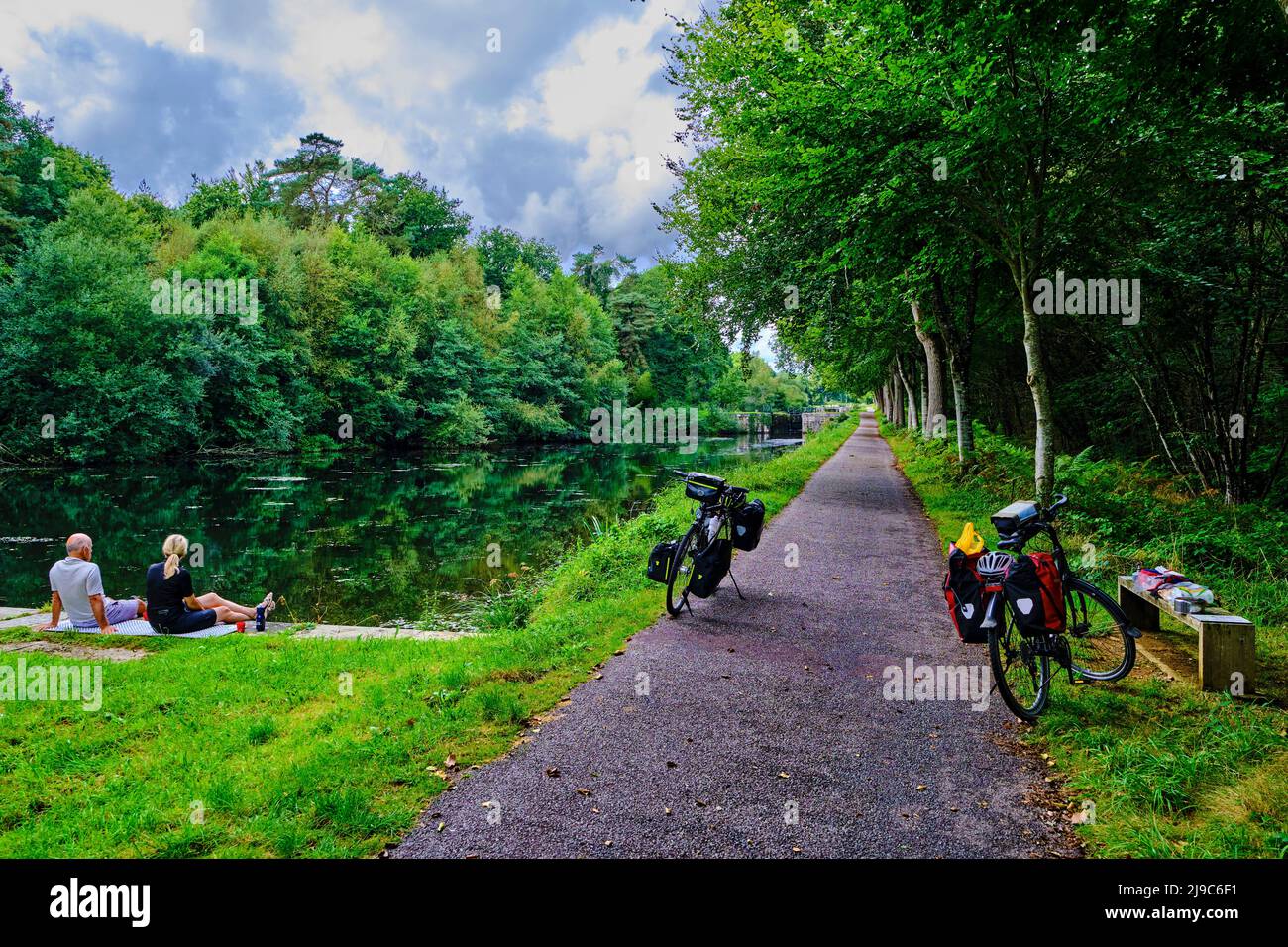 France, Morbihan, the NantesBrest canal, between Josselin and Rohan