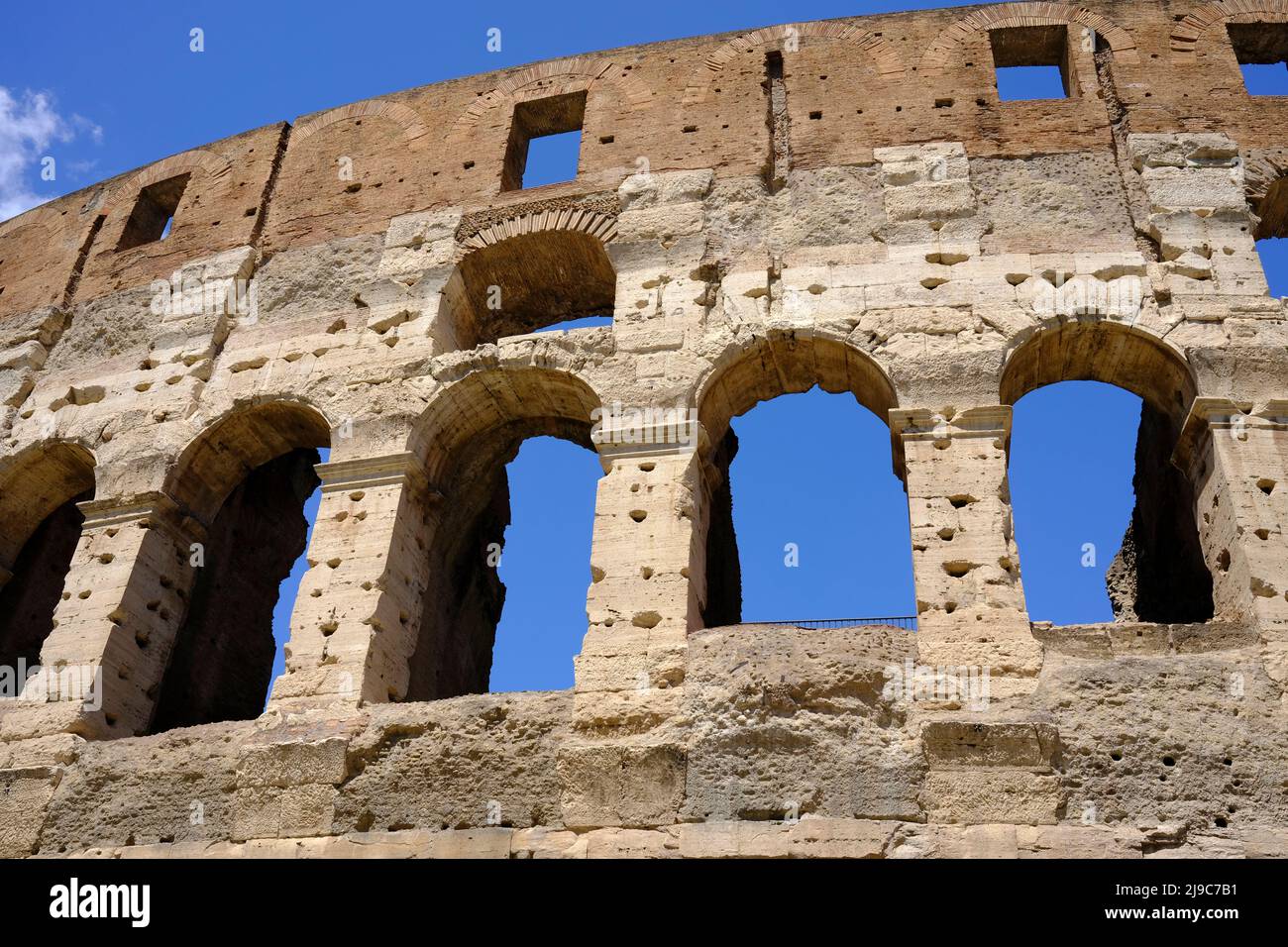 Exterior of the Roman Colosseum in Rome, Italy Stock Photo
