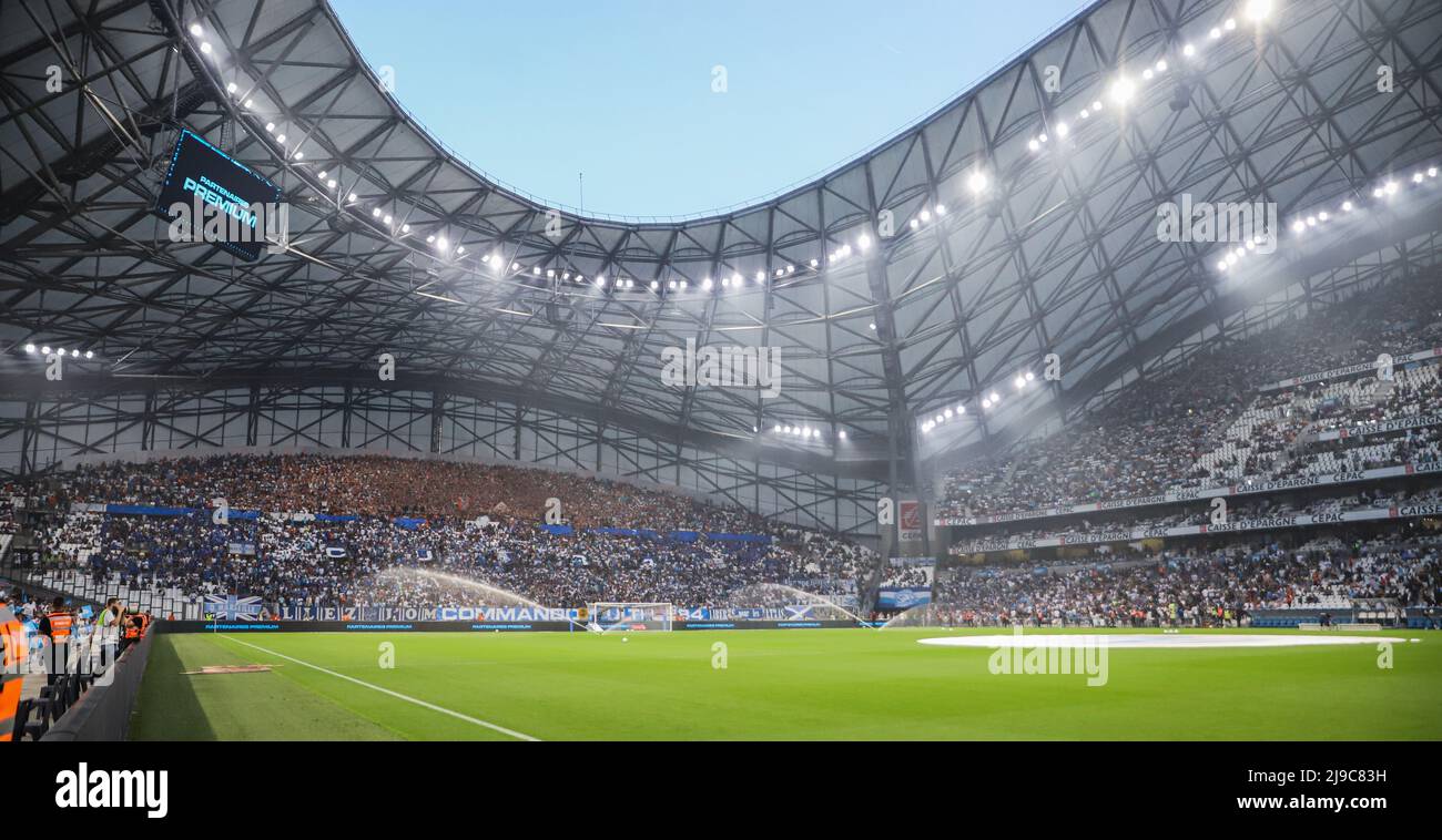 Fans of Marseille during the Ligue 1 Uber Eats match match between  Olympique de Marseille (OM) and Racing Club de Strasboug Alsace at Stade  Velodrome Stock Photo - Alamy