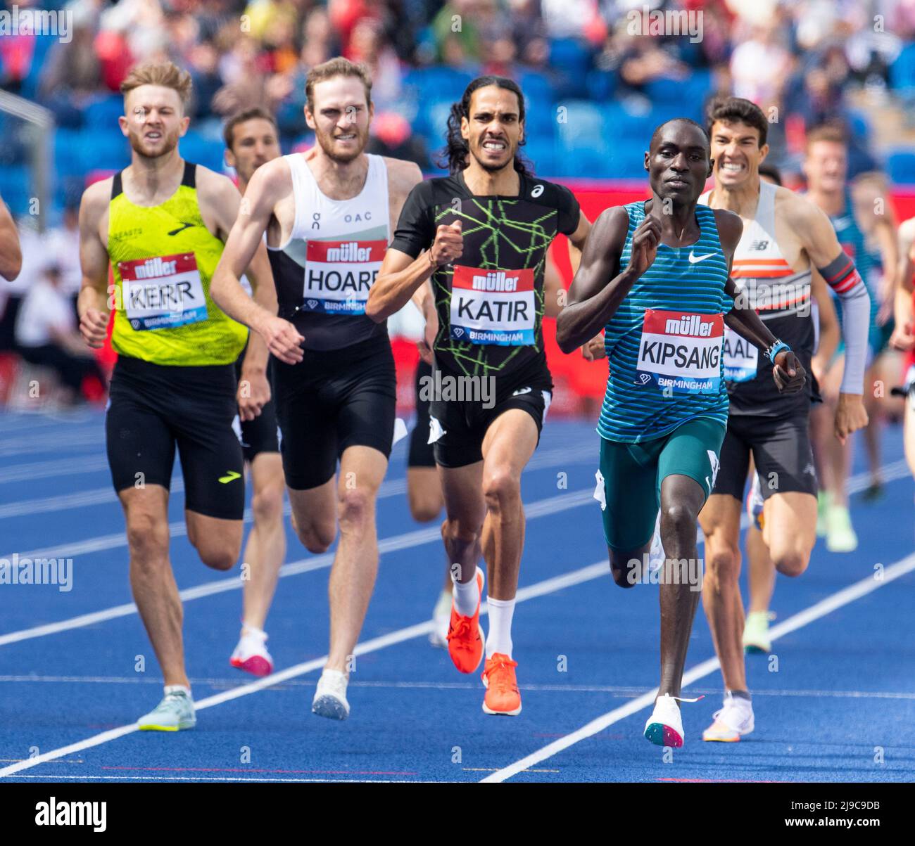 Josh Kerr, Oliver Hoare, Mohamed Katir and Abel Kipsang competing in