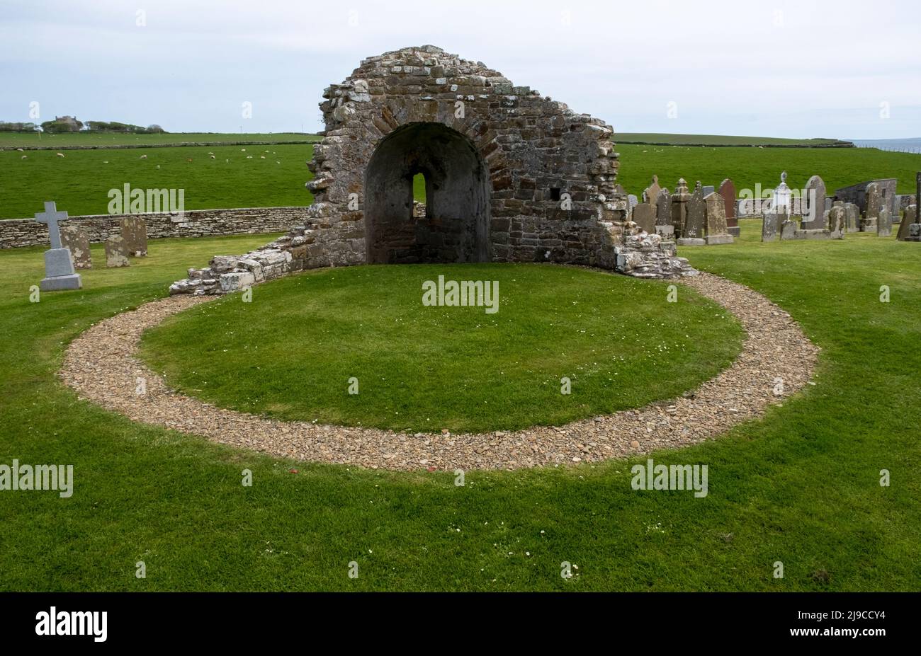 The Round Church of St Nicholas at Earl's Bu, near Orphir. Orkney Mainland, Scotland, UK Stock Photo