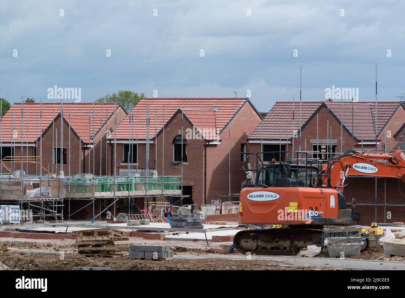 New Home Construction - Housing Development by Harron Homes in  Holmewood Derbyshire Stock Photo