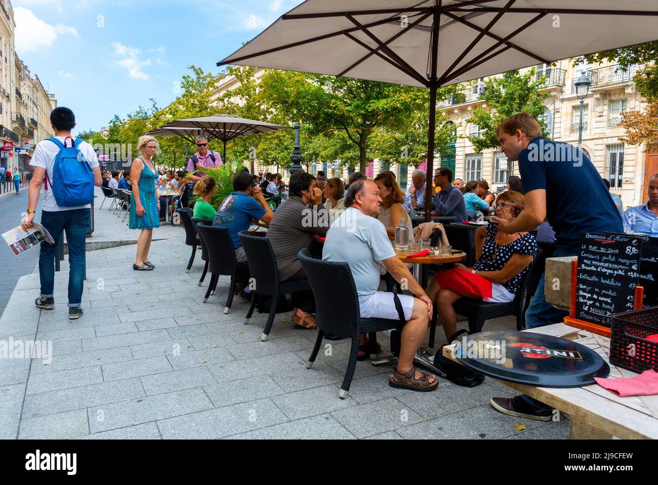 Bordeaux, France, Crowd People, Outside, Street,  French Cafe Terrace, Stock Photo