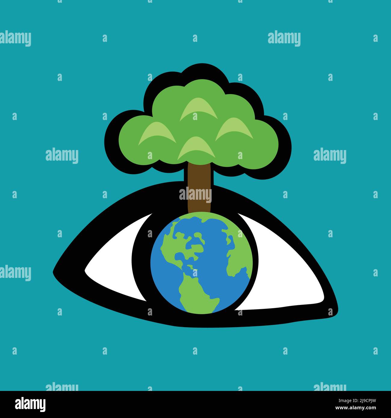 Eyes of Earth Concept logo Stock Vector