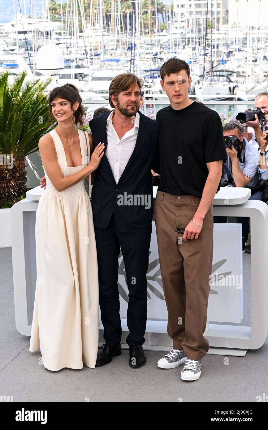 Cannes, France. 22nd May, 2022. Charlbi Dean , Ruben Ostlund , Harris
