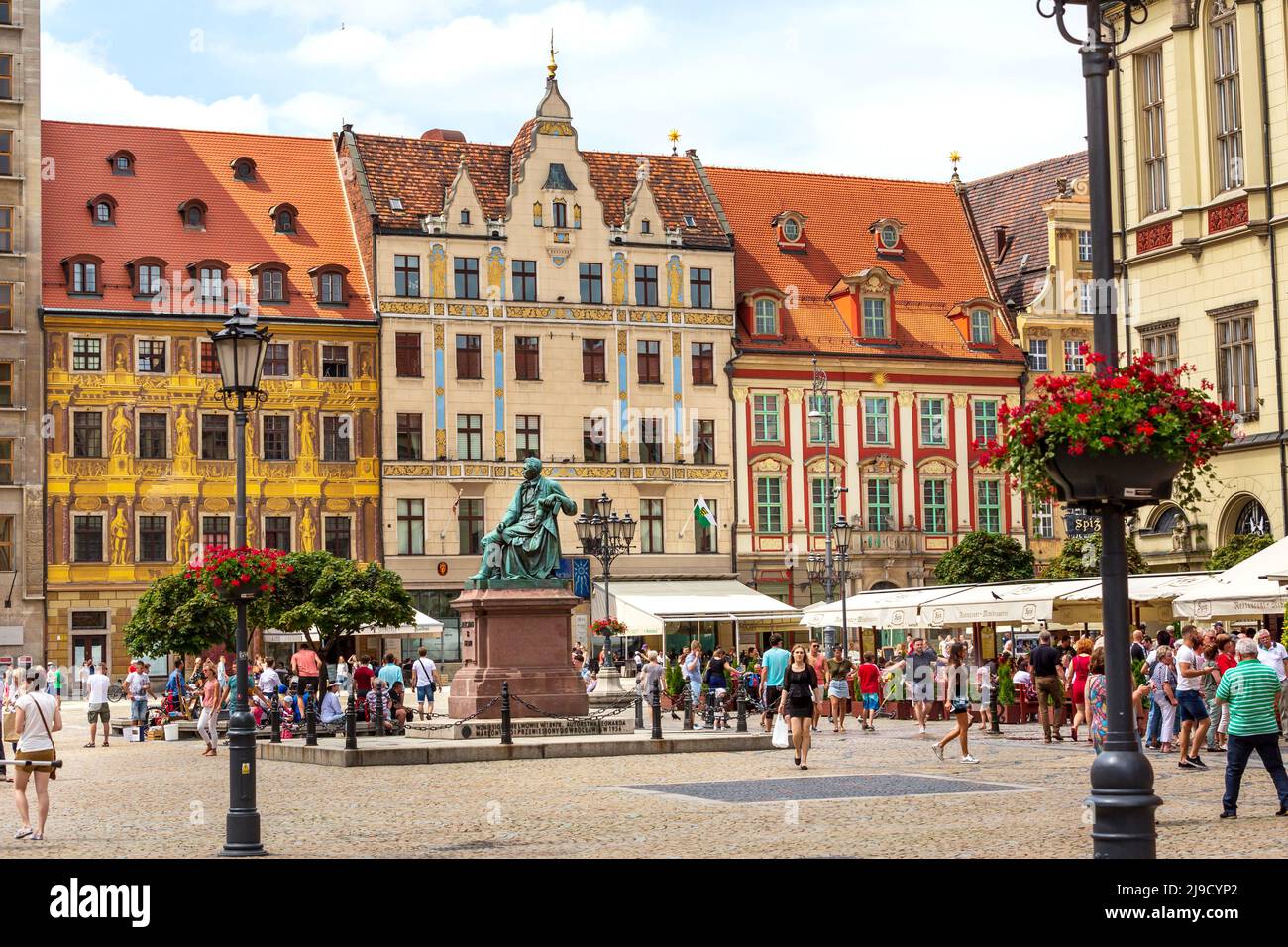Wroclaw, Poland June 21, 2019 Old Town Rynek Market Square with