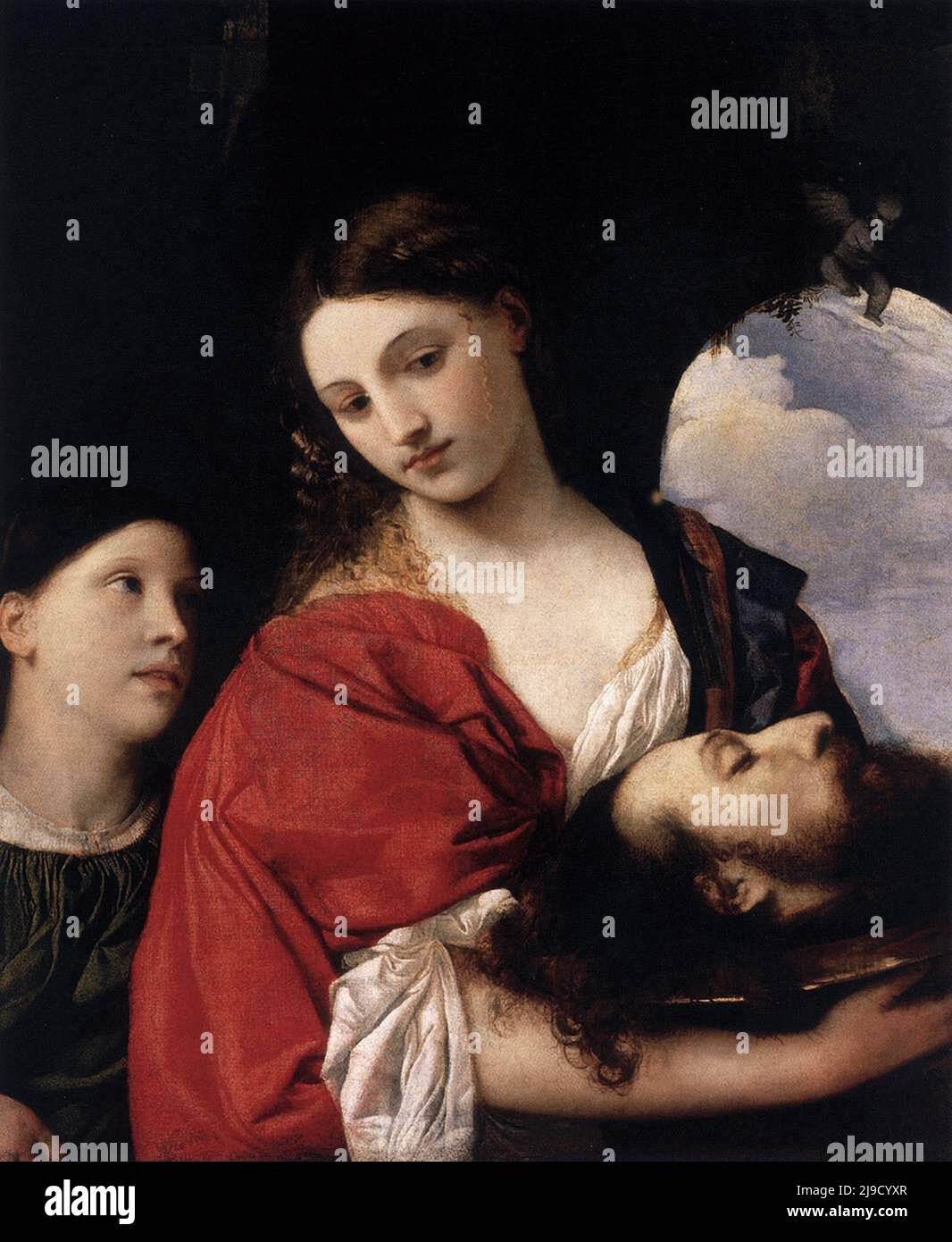 Titian - Web Gallery of Art:   Image  Info about artwork  Salome with the head of John the Baptist painted by Titian Stock Photo