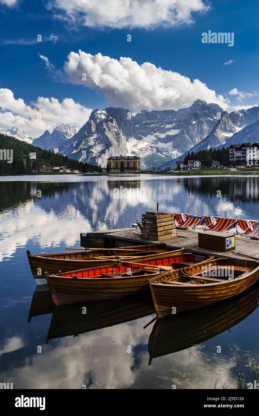 Misurina lake, Dolomiti mountains, Italy Stock Photo